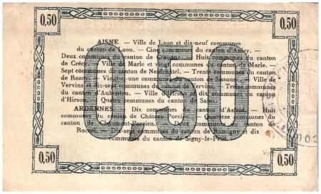 France 50 Centimes Laon Régional - 1915
