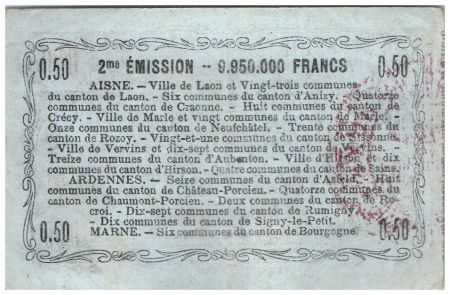 France 50 Centimes Laon Régional - 1916