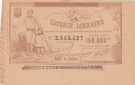 France 50 Centimes Loterie de Lorraine- 1884 -  SPL  - n° 2.345.427