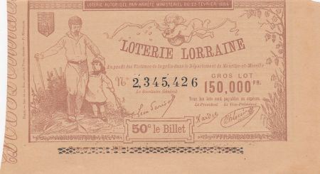 France 50 Centimes Loterie de Lorraine- 1884 -  SPL - n° 2.345.426