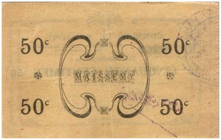 France 50 Centimes Maissemy Commune - N1307 - 1915