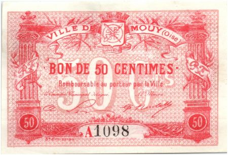 France 50 Centimes Mouy Ville - 1915