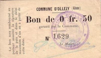 France 50 Centimes Ollezy - N1629