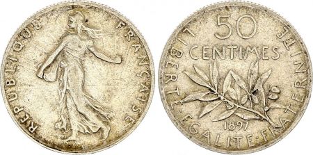 France 50 Centimes Semeuse - 1897 - Argent