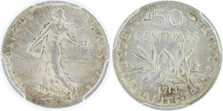 France 50 Centimes Semeuse - 1913 - PCGS MS 65+