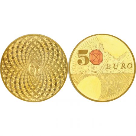 France 50 Euros COULEUR France 2014 - Excellence à la Française - Baccarat - Or BE - Sans écrin ni certificat