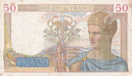 France 50 Francs - Cérès - 04-04-1940 - Série W.13100 - TTB - F.18.42