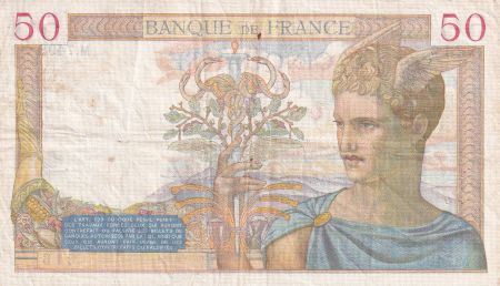 France 50 Francs - Cérès - 13-01-1938 - Série M.7498 - F.18.07