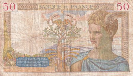 France 50 Francs - Cérès - 25-04-1935 - Série X.1488 - TB - F.17.07