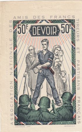 France 50 Francs - Francs Tireurs et Partisans Français - 1945