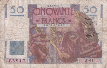 France 50 Francs - Le Verrier - 03-10-1946 - Série J.41 - F.20.06