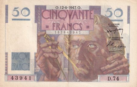 France 50 Francs - Le Verrier - 12-06-1947 - Série D.74 - F.20.08