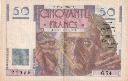 France 50 Francs - Le Verrier - 12-06-1947 - Série G.74 - F.20.08