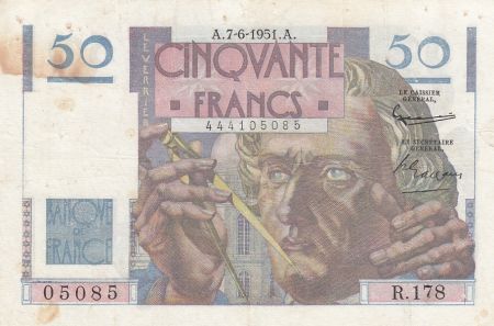 France 50 Francs - Le Verrier 07-06-1951 - Série R.178