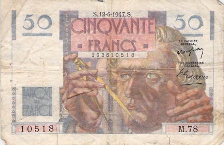 France 50 Francs - Le Verrier 12-06-1947 - Série M.78 - B+