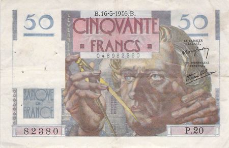France 50 Francs - Le Verrier 16-05-1946 - Série P.20 - PTTB