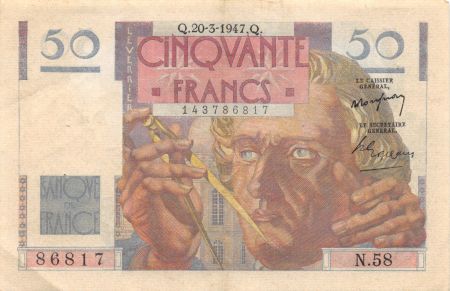 France 50 Francs - Le Verrier 20-03-1947 - Série N.58 - TTB