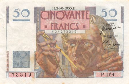 France 50 Francs - Le Verrier 24-08-1950 - Série P.164 - TTB