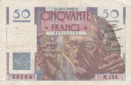 France 50 Francs - Le Verrier 29-06-1950 - Série N.154 - TTB