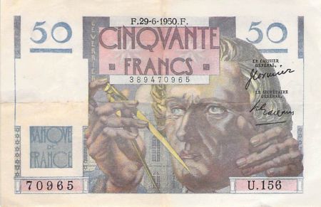 France 50 Francs - Le Verrier 29-06-1950 - Série U.156 - TTB