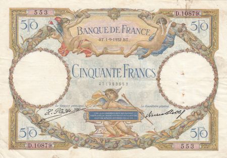 France 50 Francs - Luc Olivier Merson - 01-09-1932 - Série D.10879