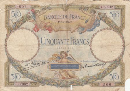France 50 Francs - Luc Olivier Merson - 04-06-1928 - Série G.2382