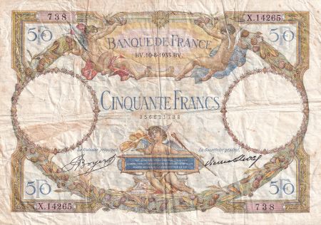 France 50 Francs - Luc Olivier Merson - 10-08-1933 - Série X.14265 - F.16.04