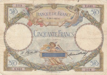 France 50 Francs - Luc Olivier Merson - 29-07-1927 - Série V.485