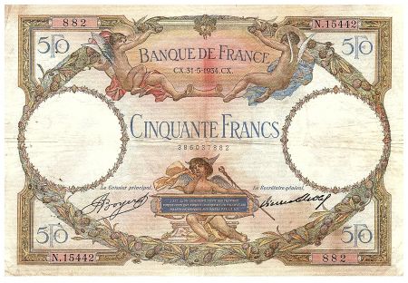 France 50 Francs - Luc Olivier Merson - 31-05-1934 - Série N.15442 - F.16.05