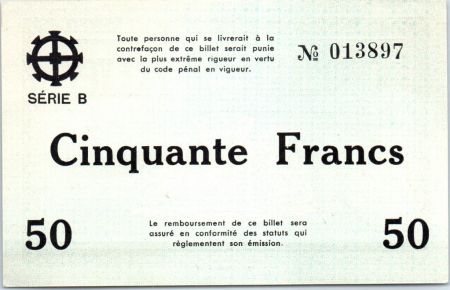 France 50 Francs , Mulhouse Chambre de Commerce, Série B