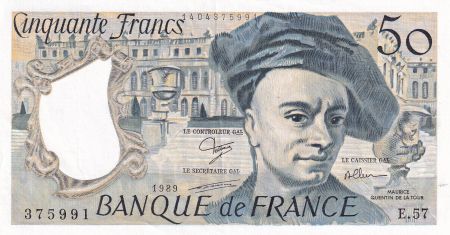 France 50 Francs - Quentin de la Tour - Fauté - 1989 - Série E.57 - F.67.15