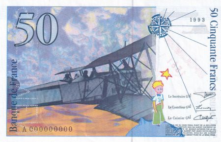 France 50 Francs - Saint-Exupéry - 1993 - Spécimen