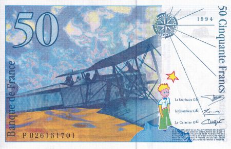 France 50 Francs - Saint-Exupéry - 1994 - Lettre P - F.73.01d