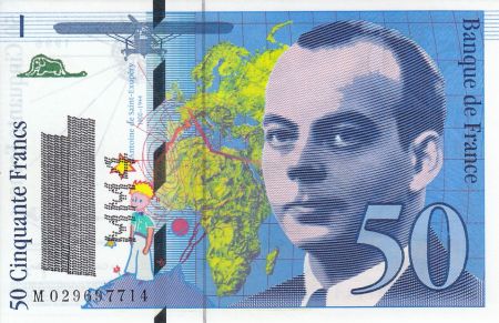 France 50 Francs, Saint-Exupéry - 1996 - Annulation BDF MM4 Série M.029