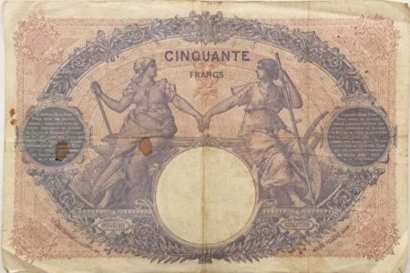 France 50 Francs Bleu et Rose - 02-04-1915 Série O.5958 - TB