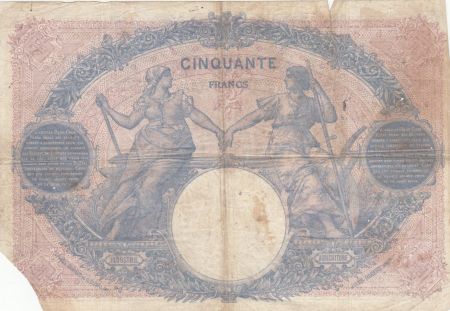 France 50 Francs Bleu et Rose - 04-02-1915 Série G.6055 - B