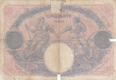 France 50 Francs bleu et rose - 06-09-1915 - Série O.6411