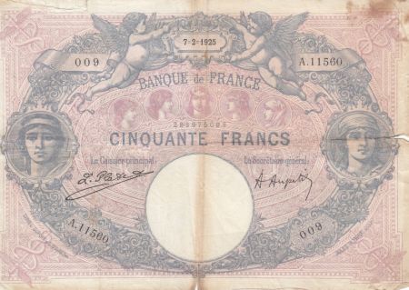 France 50 Francs Bleu et Rose - 07-02-1925 Série A.11560
