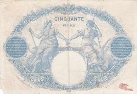 France 50 Francs Bleu et Rose - 11-03-1918 Série Y.7938 - B