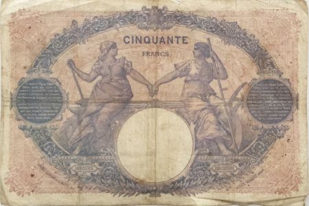 France 50 Francs Bleu et Rose - 17-08-1916 Série R.6986 - PTB