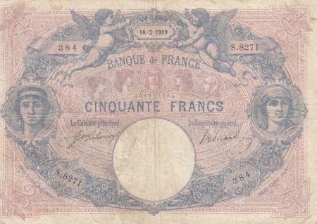 France 50 Francs Bleu et Rose - 18-02-1919 Série S.8271