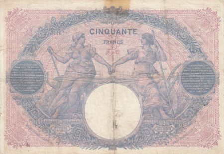 France 50 Francs Bleu et Rose - 18-11-1916 Série H.7144 - TB +