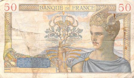 France 50 Francs Cérès - 02-02-1939 - Série P.9646 - TB