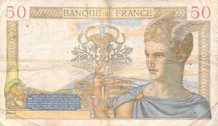 France 50 Francs Cérès - 02-02-1939 - Série V.9648 - PTB