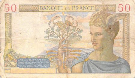 France 50 Francs Cérès - 02-12-1937 - Série U.7234 - TB