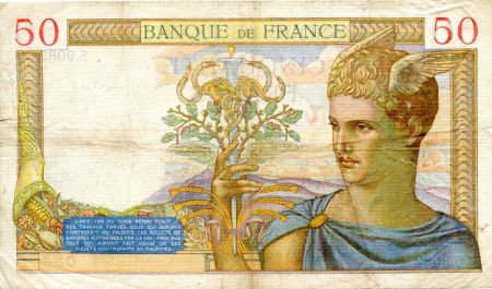 France 50 Francs Cérès - 03-11-1938 Série S.9082-086 - PTTB
