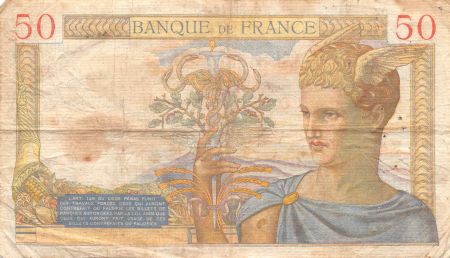 France 50 Francs Cérès - 09-03-1939 Série H.9881 - TB