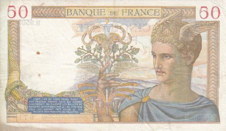 France 50 Francs Cérès - 12-1-1939 - Série B.9509