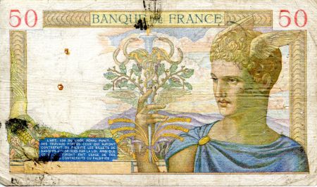 France 50 Francs Cérès - 14-03-1940 Série K.12892-529 - TB
