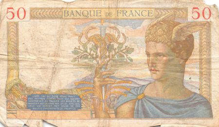 France 50 Francs Cérès - 14-08-1935 Série T.2466 - B+